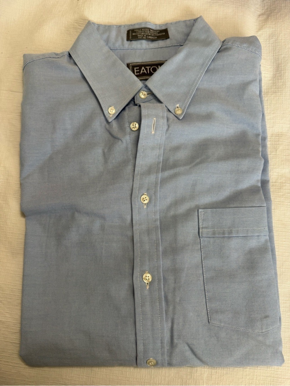 Eton Light Blue Button-Down Dress Shirt Neck 17